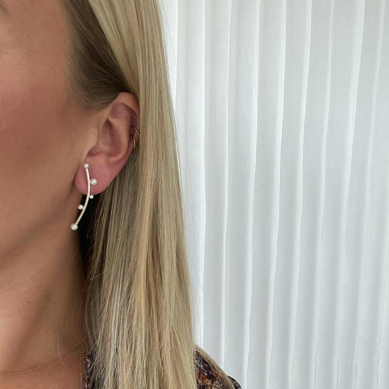 LUNA Øreringe med perler og diamant
