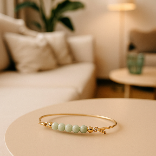 Armreif mit Burma Jade Oberteil