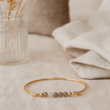 Bangle with mix moonstone top