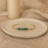 Bangle with Green agate top