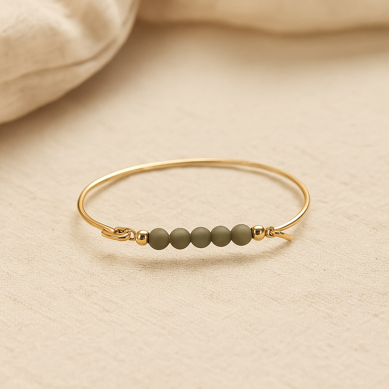 Armring med grøn alashan top