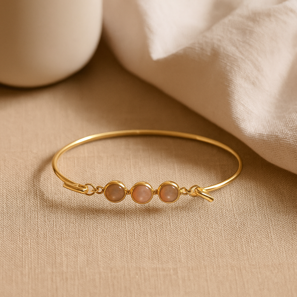 Armring med peach månesten Koulè top