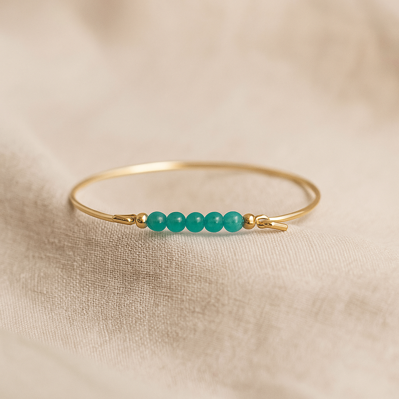 LIMITED: Armring med amazonit top