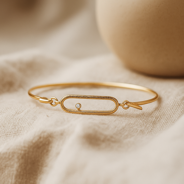 Armring med Elipse top med brillant