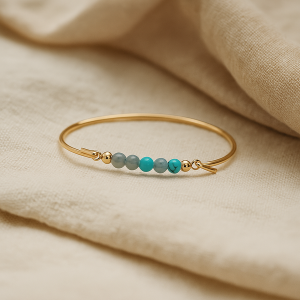 Armring med turkis og akvamarin top