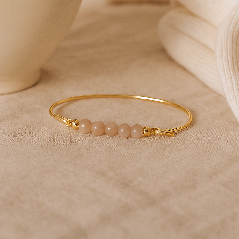 Bangle with Peach moonstone top