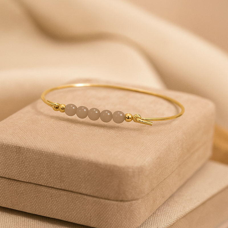 Bangle with Grey moonstone top