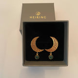 MOON earring with blue opal