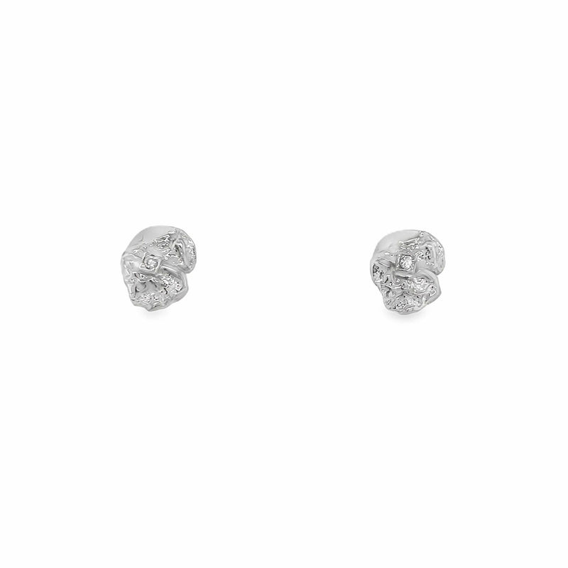 Earrings with diamonds in 14 kt.