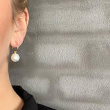 Baroque pearl hoop earrings in silver