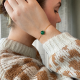 Armband mit grünem Achat im Silber