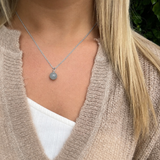 Grey moonstone pendant in silver