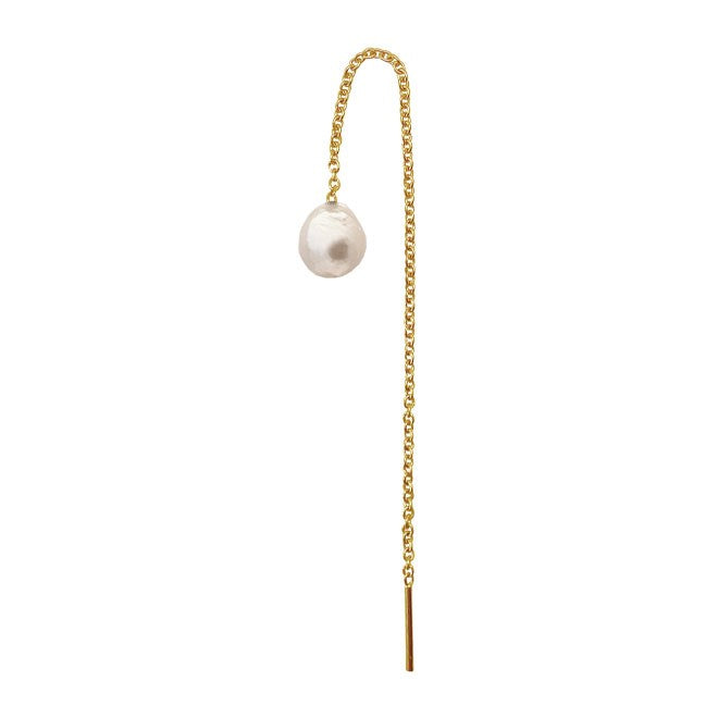 Baroque pearl earchain small