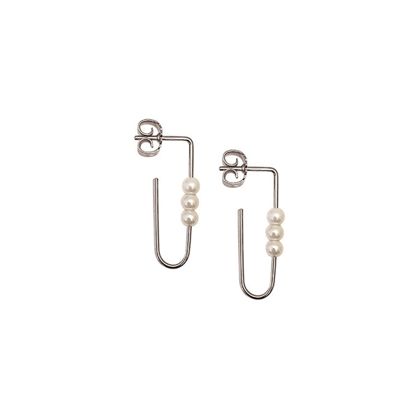 Earrings with 3 pearls