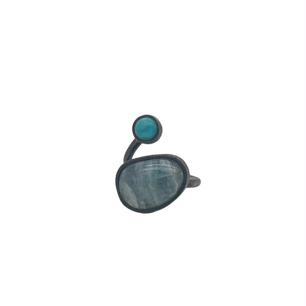 KOLO Ring with Aquamarin and Turquoise