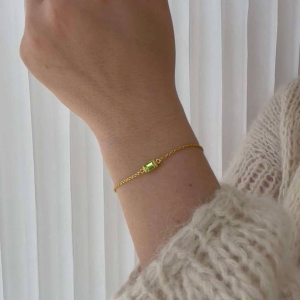 Square armbånd Swiss blå topas