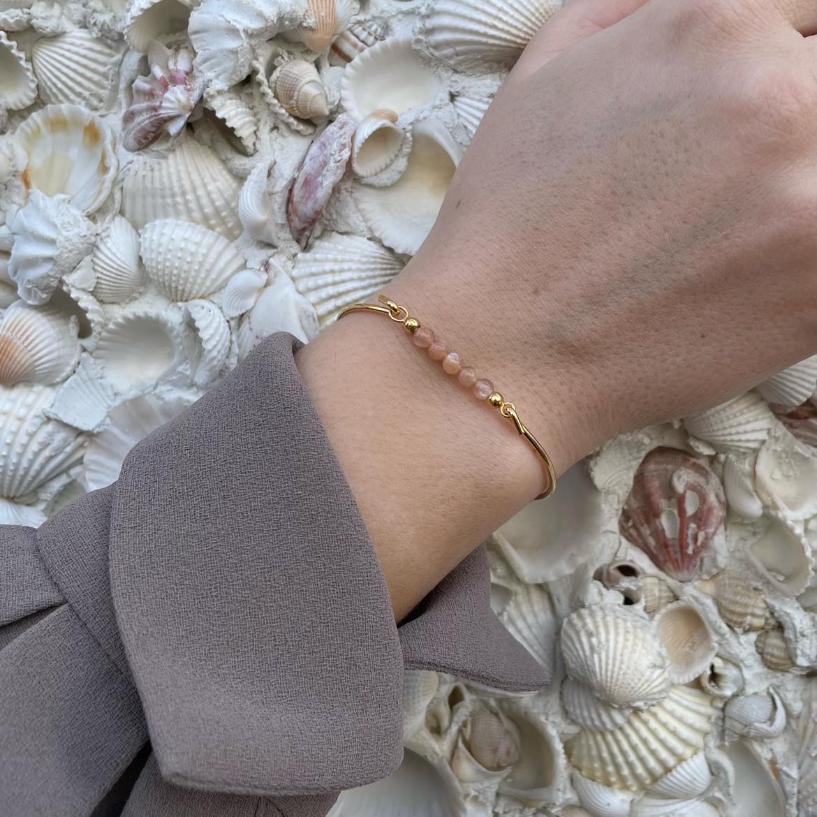 Bangle Peach Moonstone with free gift