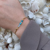 Turquoise and Aquamarine top for bangle