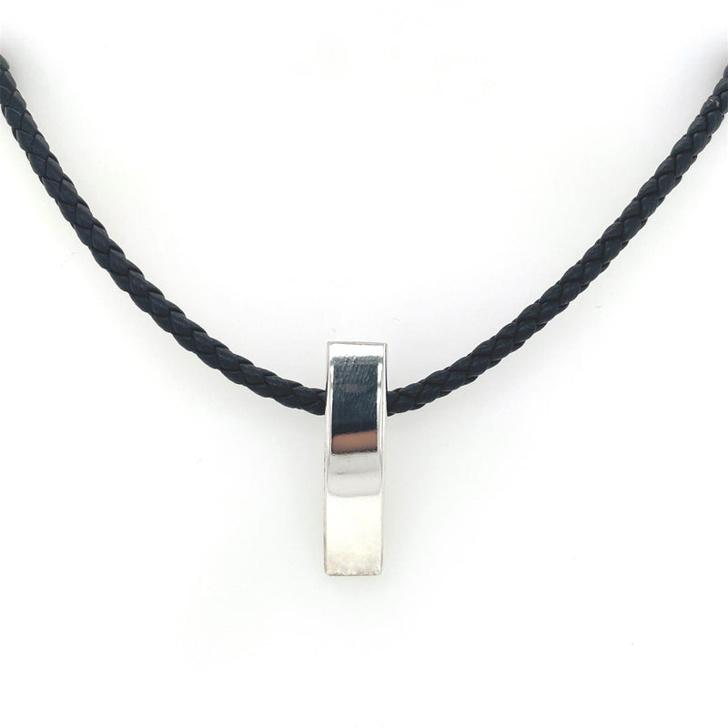 Leather chain with silver pendant