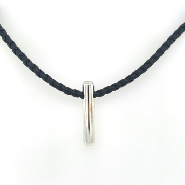 Leather chain with silver pendant
