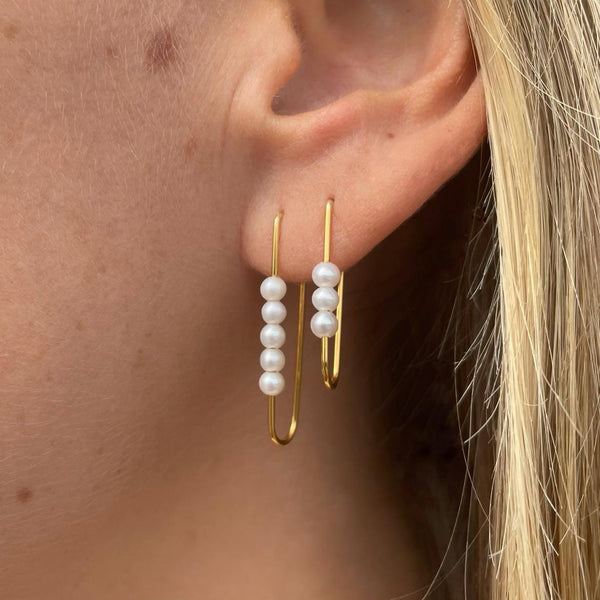 Earrings with 5 pearls