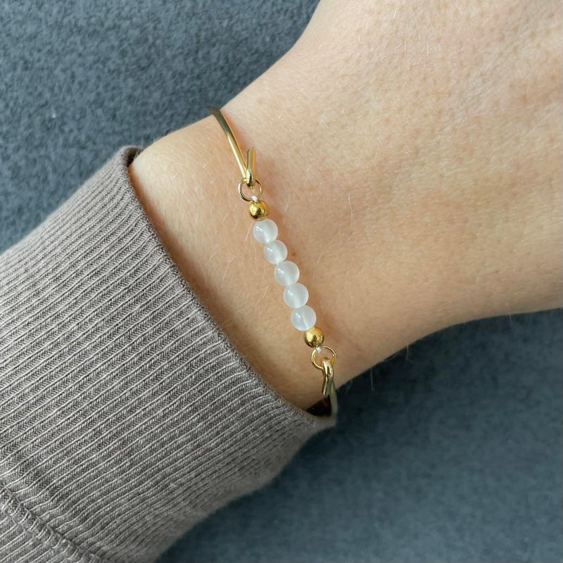 White moonstone top for bangle