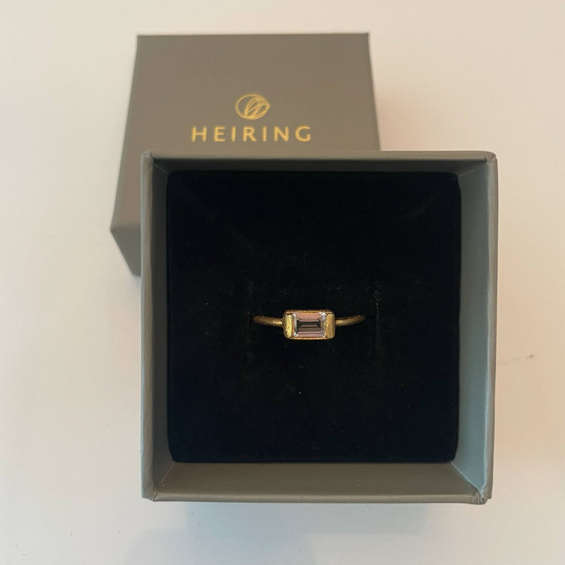 Square ring Hvid topas