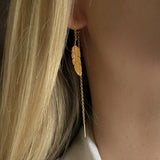 Feather ear chain in silver