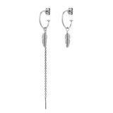 Feather mini creol with 1 chain in silver