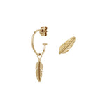 Feather mini earring and creol in silver