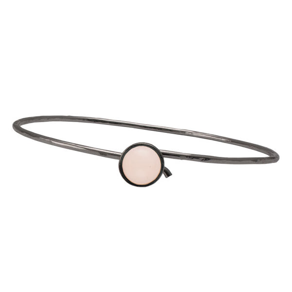 Bangle in silver with Pink opal