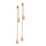 Stonedrops earring with peach moonstone