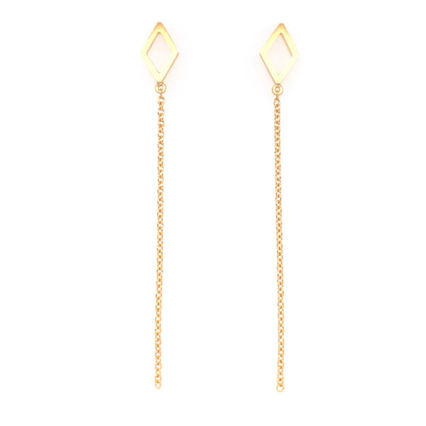Rhombus earring with chains