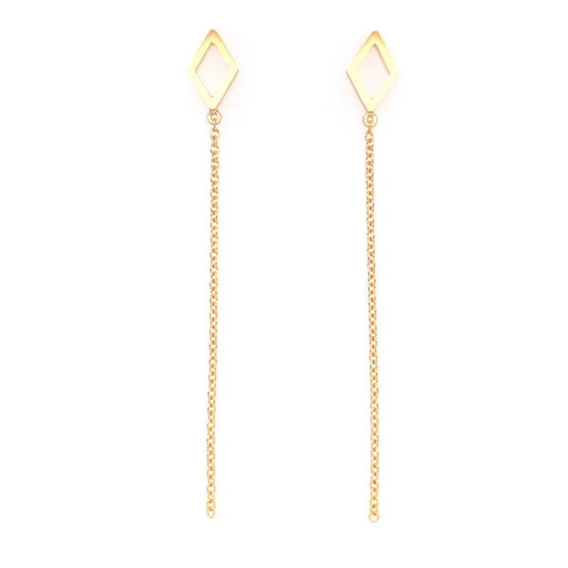Rhombus earring with chains