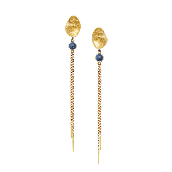 NORIA Earring with blue opal and chains