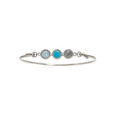 Multi bangle in silver with Koulè mixed top no. 1