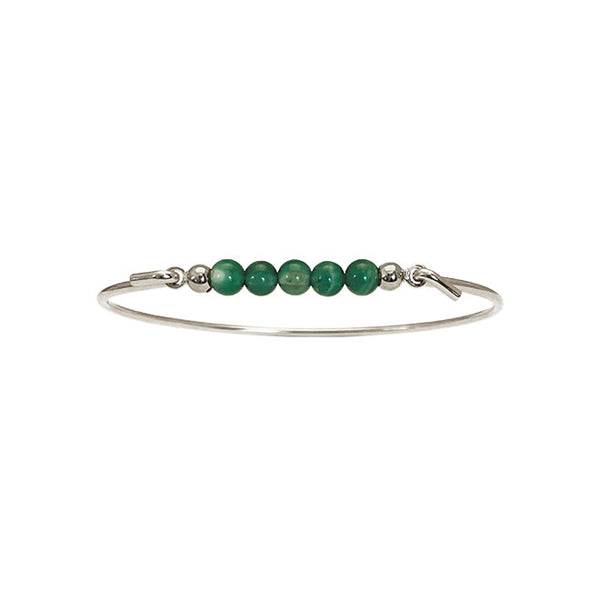 Bangle with Green agate top