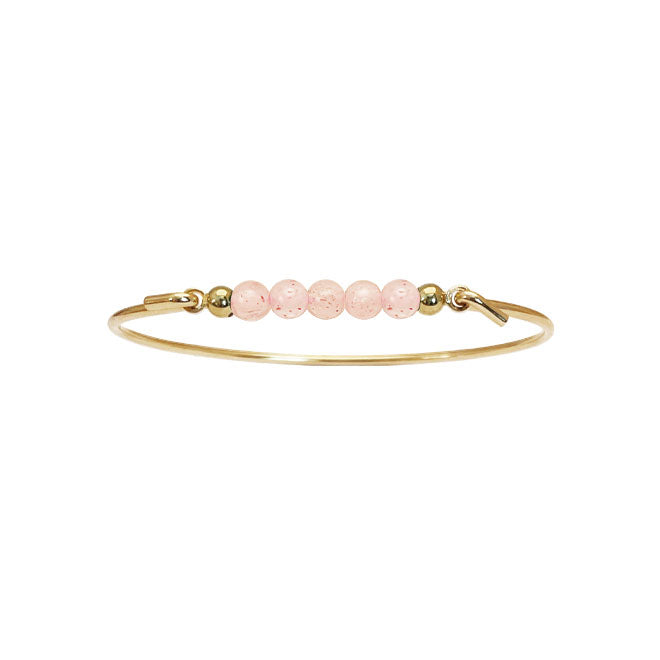 Bangle with Strawberry quartz top