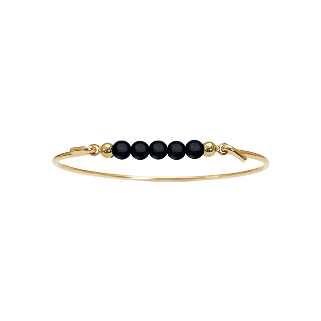Bangle with Black agate top