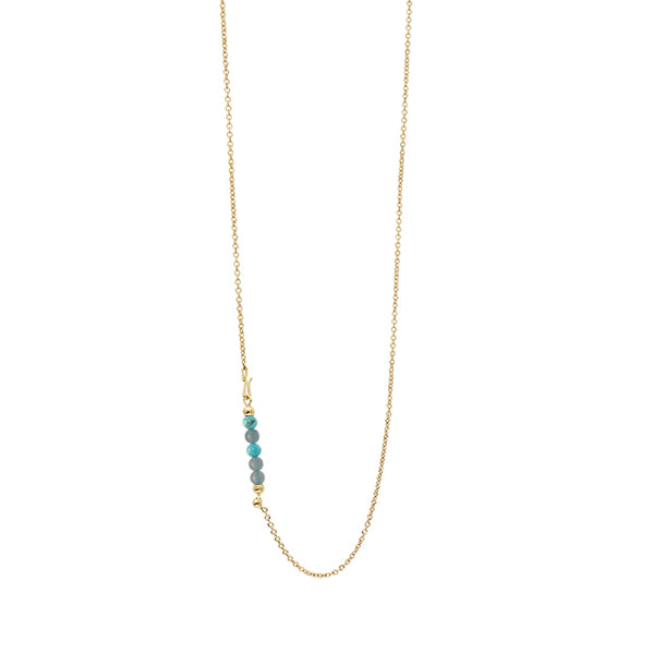 Chain with mixed turquoise and aquamarine