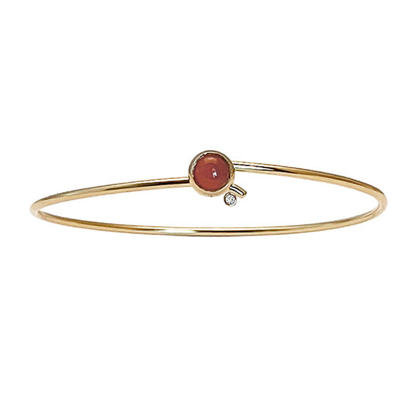 Koulè bangle with mexican agate and diamond