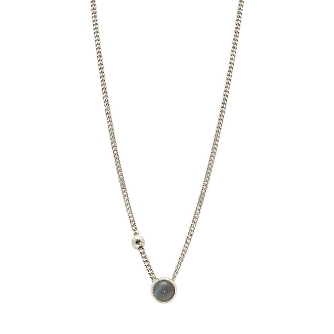 Koulè collier with grey moonstone and bullet