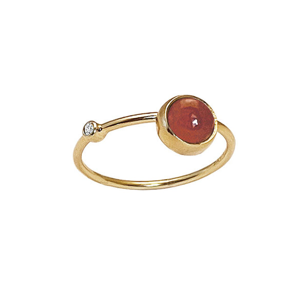 Koulè ring with agate and diamond