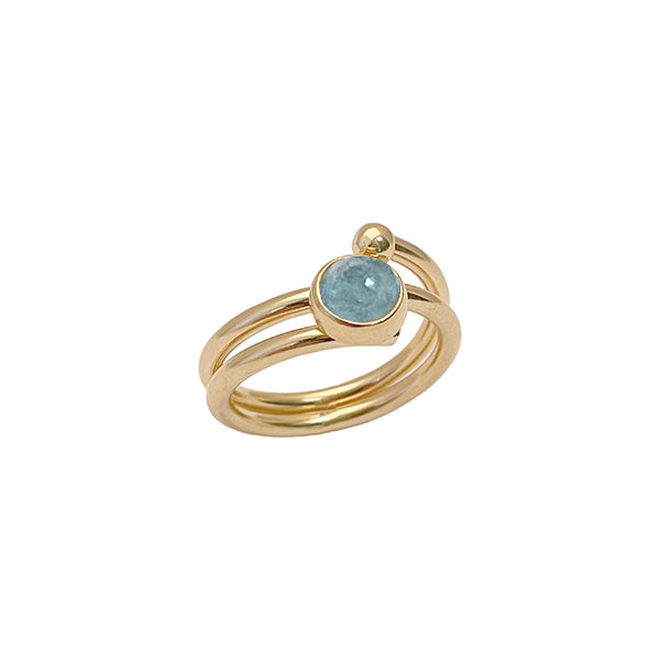 LOOP ring with aquamarine