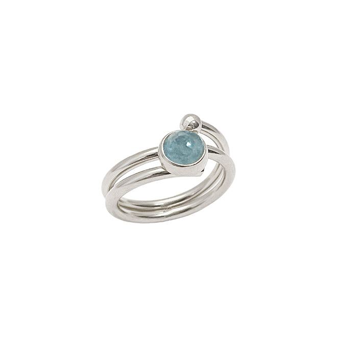 LOOP ring with aquamarine