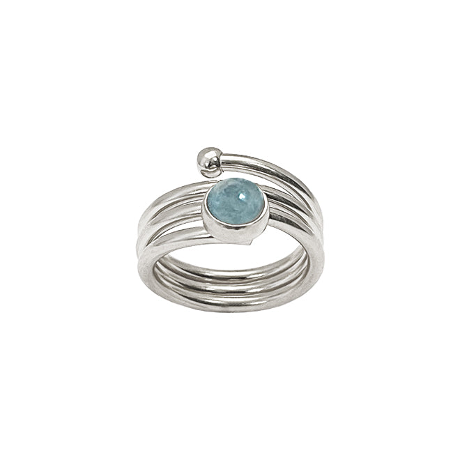 LOOP ring with aquamarine