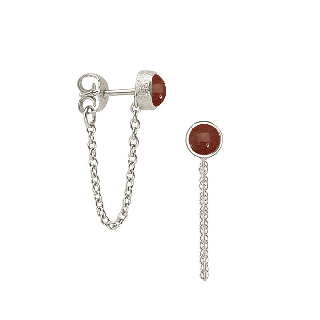 Horizon earring with Red Jasper