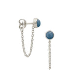 Horizon earring with Blue Opal