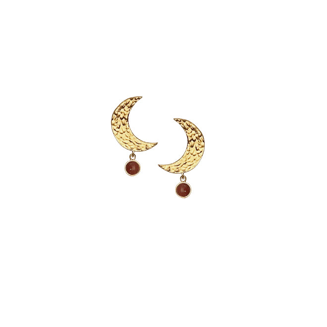 MOON earring with red jasper