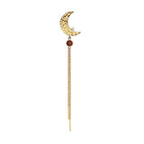 MOON earring red jasper and chains